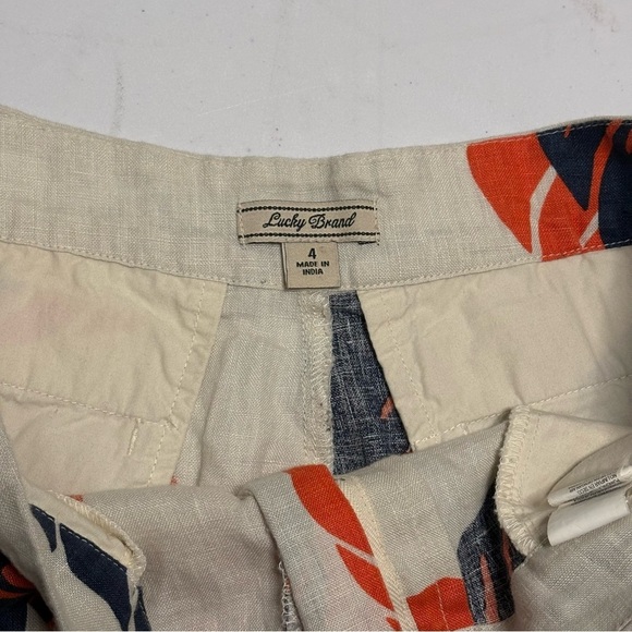 Lucky Brand Leaf Print Women Shorts - Orange and Navy - Picture 5 of 10